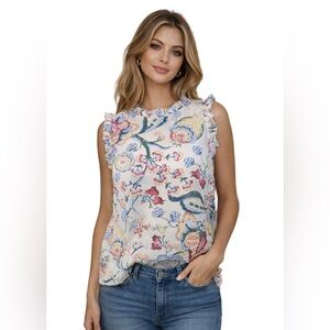 Floral Print Ruffle Blouse. NWT. Size Medium. Paraphrase. Career. Paisley